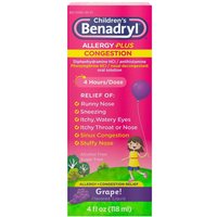 Benadryl Children'S Allergy & Sinus Relief Grape Liquid - 4 Fl Oz