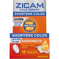 Zicam Ultra Cold Remedy Rapidmelts, Orange Cream - 18 Ct