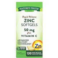 Zinc With Vitamin C 50Mg 120 Softgels Non-Gmo & Gluten Free Supplement By Natures Truth