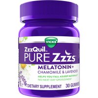 Vicks ZzzQuil Pure Zzzs Melatonin Sleep Aid Gummies, Dietary Supplement, 30 Ct