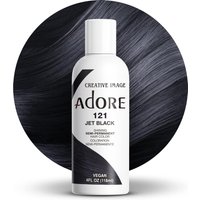 Adore Semi Permanent Hair Color - Vegan and Cruelty-Free Hair Dye - 4 Fl Oz - 121 Jet Black