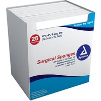 Dynarex Standard Gauze Sponges Sterile - 4 In X 4 In - 8 Ply - 2S - 25 Ea