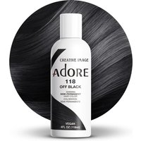 Adore Semi Permanent Hair Color - Vegan and Cruelty-Free Hair Dye - 4 Fl Oz - 118 Off Black