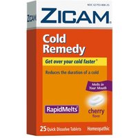 Zicam Zinc Cold Remedy Rapidmelts Quick-Dissolve Tablets Cherry Flavor 25Ct