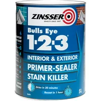 Zinsser Bulls Eye 1-2-3 5L, White, Universal Stain Block Primer and Sealer