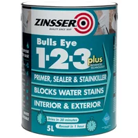 Zinsser Bulls Eye 1-2-3 Plus 1L, Grey, Stain Blocking Primer and Sealer