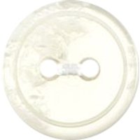 Milward Carded Buttons Rimmed 2 Hole White 12mm Pack of 5
