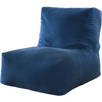 Pufo-fotel Poppy kolor granatowy tkanina połyskliwa, welwetowa