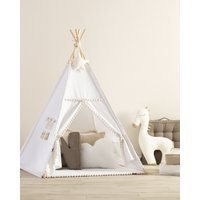 Tipi z pomponikami kolor biały