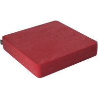 Puf Square kolor czerwony tkanina połyskliwa, welwetowa