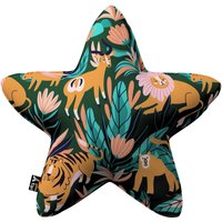 Poduszka Lucky Star kolor pomarańczowy tkanina wzorzysta