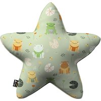 Poduszka Lucky Star kolor zielony tkanina wzorzysta