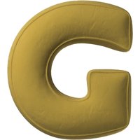 Poduszka literka G kolor zielony tkanina połyskliwa, welwetowa