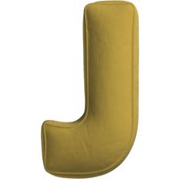 Poduszka literka J kolor zielony tkanina połyskliwa, welwetowa