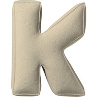 Poduszka literka K kolor beżowy tkanina strukturalna