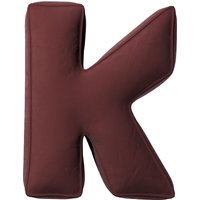 Poduszka literka K kolor czerwony tkanina połyskliwa, welwetowa