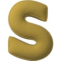 Poduszka literka S kolor zielony tkanina połyskliwa, welwetowa