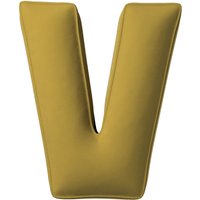 Poduszka literka V kolor zielony tkanina połyskliwa, welwetowa