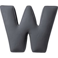 Poduszka literka W kolor szary tkanina połyskliwa, welwetowa