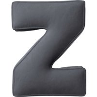 Poduszka literka Z kolor szary tkanina połyskliwa, welwetowa