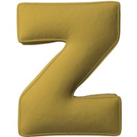 Poduszka literka Z kolor zielony tkanina połyskliwa, welwetowa