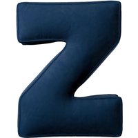 Poduszka literka Z kolor granatowy tkanina połyskliwa, welwetowa