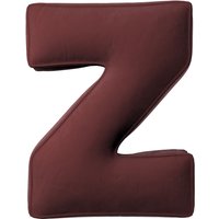 Poduszka literka Z kolor czerwony tkanina połyskliwa, welwetowa