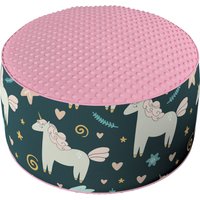 Puf dwukolorowy Coli z Minky kolor brązowy tkanina wzorzysta