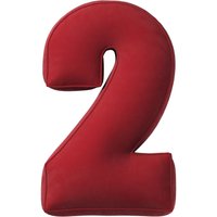 Poduszka Cyferka 2 kolor czerwony tkanina połyskliwa, welwetowa