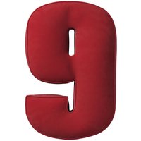 Poduszka Cyferka 9 kolor czerwony tkanina połyskliwa, welwetowa