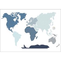 Naklejka World Map Blue