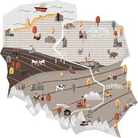Naklejka Mapa polski beżowa