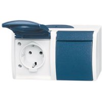 BJ APWG ocean AP Schuko 20/2EW-53 2fach waagerecht grau/ blaugrün