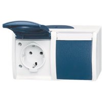 BJ APWG ocean Schuko 2fach 20/2EWN-53 +Schriftfeld waagerecht gr/bl-grü