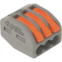 WAGO 222-413 CLASSIC-Verbindungsklemme, für alle Leiterarten,max. 4 mm²,grau (Inhalt 50 Stück)