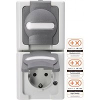KOPP APWG Blue Electric 1314.5600.8 Schuko 2fach grau senkrecht