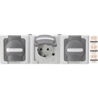 KOPP APWG Blue Electric 1313.5600.5 Schuko 3fach grau waagerecht