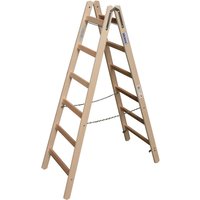 Krause Holz-Sprossen-Doppelleiter 2x6 Arbeitshöhe:ca.3,0m 8,5kg 170088 Krause Holz-Sprossen-Doppelleiter 2x6 Arbeitshöhe:ca.3,0m 8,5kg 170088