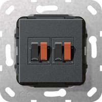 GIRA 569310 Lautsprecheranschluss 2fach Einsatz Schwarz matt
