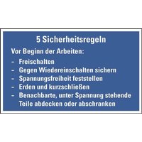 HEIN 175275 Hinweisschild 5 HEIN_175275 Sicherheits-regeln Resopal 200x300mm (Inhalt 1 Stück)