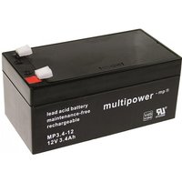 Multipower MBL12/3,4AH/VDS MP3,4-12 Bleiakku 12V Faston 4,8mm VDS wartungsf.
