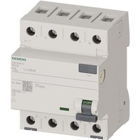 SIEM FI-Schalter 4x63A 5SV33463 Typ F 3+N-pol. 30mA 400V 4TE
