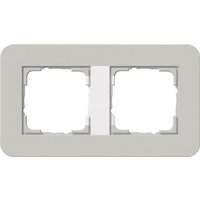GIRA 0212412 Abdeckrahmen 2fach E3 Grau/Reinweiß glänzend Soft-Touch