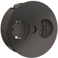 Bachmann TWIST 1xSchuko 1xUSB 931.131 Charger sw matt