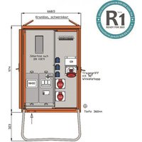 Walther Anschlussverteiler WAV0160R1 44kVA Zählerpl.RCD Typ B 5 LS 3 CEE-Abg