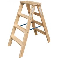 Krause Holz-Stufen-Doppelleiter 2x8 Arbeitshöhe:ca.3,30m 13,2kg 818454