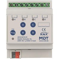 MDT AKS-0410.03 Schaltaktor 4fach 4TE REG 10A 230VAC C-Last Standard 140