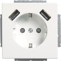 BJ Schuko/USB Steckdose 20 EUCB2USB-84 solo Busch-USB-Ladestation studioweiß