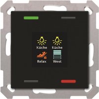 MDT BE-TAS550406.01 KNX Taster Smart 55 4-fach mit Farb-display Schwarz matt