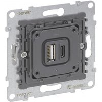 Legrand 765027 SEANO Einsatz 2f USB-Ladesteckdose Typ A+C m.Ladestrom 3